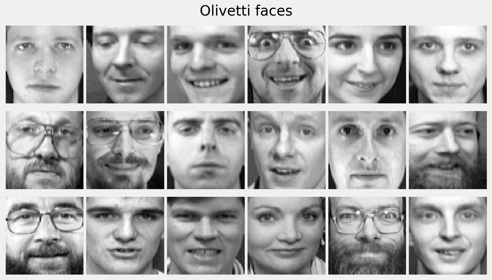 Training data is the Olivetti Faces corpus.